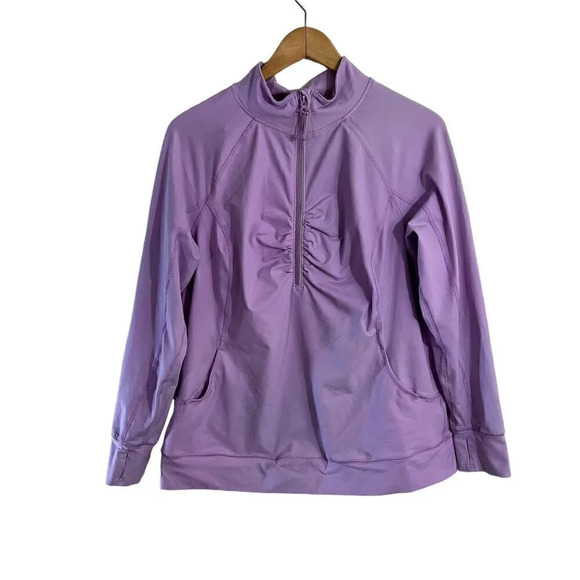 Lane Bryant Active Light Purple Lavender Stretch Long Sleeve Quarter Zip 14/16 - Picture 1 of 8